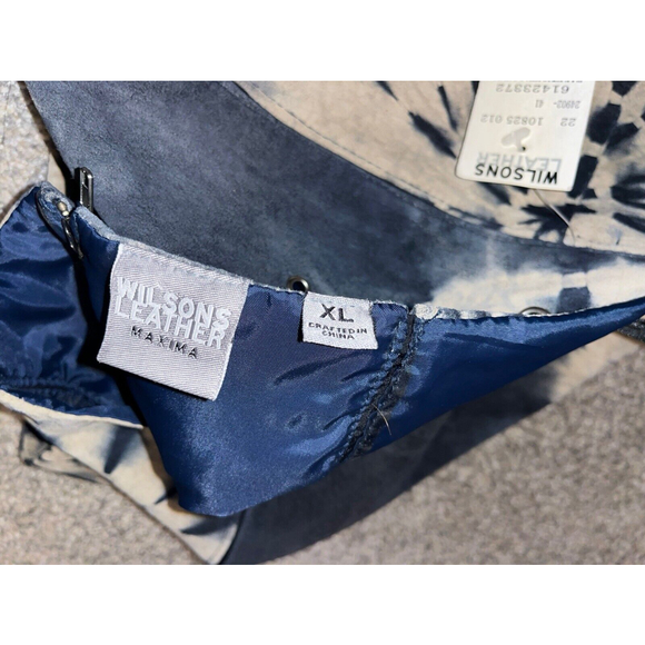 VINTAGE Wilsons Leather Maxima Womens Suede Leather Halter Top Tie Dye Rivets XL - Picture 7 of 8